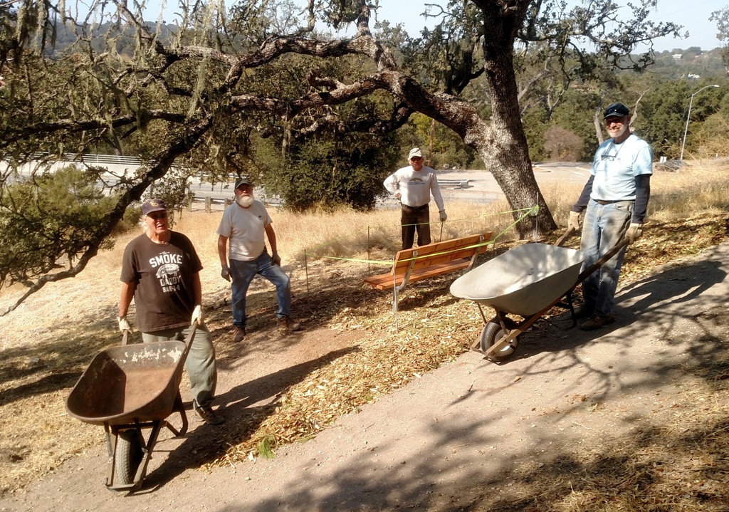 The new bench looks great . . . thanks to great volunteers!